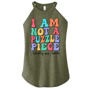 I Am Not A Puzzle Piece Actually Autistic Autism Awareness Women's Perfect Tri Rocker Tank