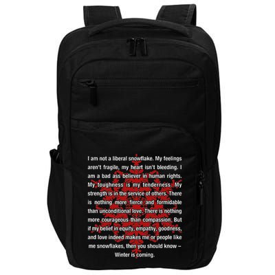 I Am Not A Liberal Snowflake Formidable Love Quote Impact Tech Backpack