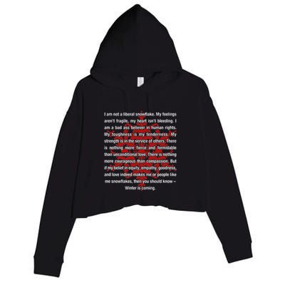 I Am Not A Liberal Snowflake Formidable Love Quote Crop Fleece Hoodie