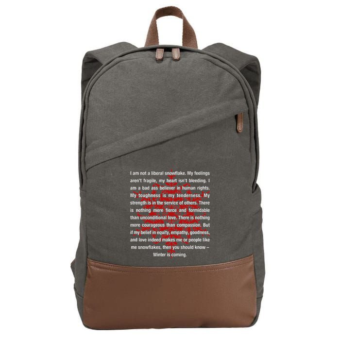 I Am Not A Liberal Snowflake Formidable Love Quote Cotton Canvas Backpack