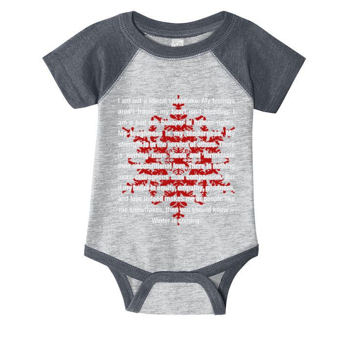 I Am Not A Liberal Snowflake Formidable Love Quote Infant Baby Jersey Bodysuit