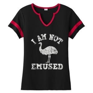 I Am Not Emused Safari Animal Lover Zookeeper Emu Lover Ladies Halftime Notch Neck Tee