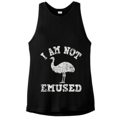 I Am Not Emused Safari Animal Lover Zookeeper Emu Lover Ladies PosiCharge Tri-Blend Wicking Tank