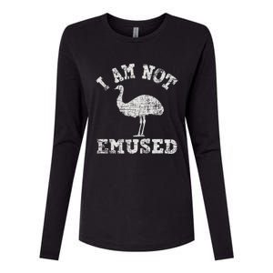 I Am Not Emused Safari Animal Lover Zookeeper Emu Lover Womens Cotton Relaxed Long Sleeve T-Shirt