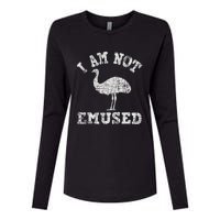 I Am Not Emused Safari Animal Lover Zookeeper Emu Lover Womens Cotton Relaxed Long Sleeve T-Shirt