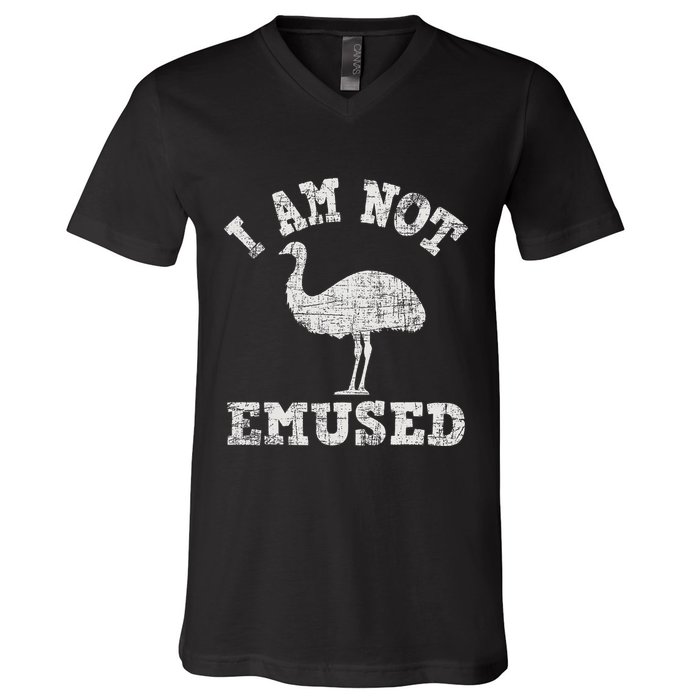 I Am Not Emused Safari Animal Lover Zookeeper Emu Lover V-Neck T-Shirt