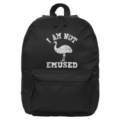 I Am Not Emused Safari Animal Lover Zookeeper Emu Lover 16 in Basic Backpack
