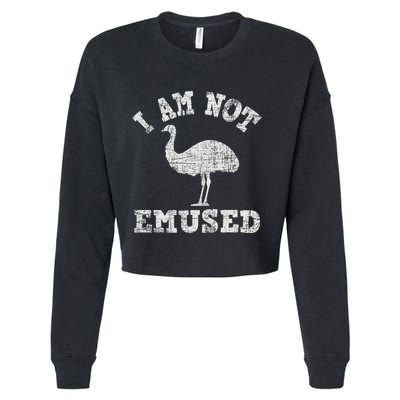 I Am Not Emused Safari Animal Lover Zookeeper Emu Lover Cropped Pullover Crew