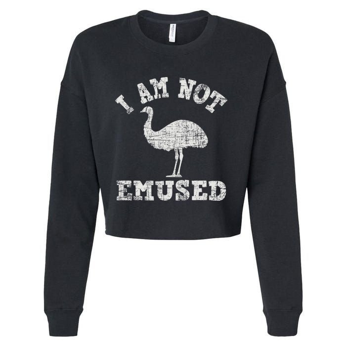 I Am Not Emused Safari Animal Lover Zookeeper Emu Lover Cropped Pullover Crew