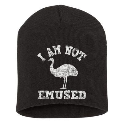 I Am Not Emused Safari Animal Lover Zookeeper Emu Lover Short Acrylic Beanie