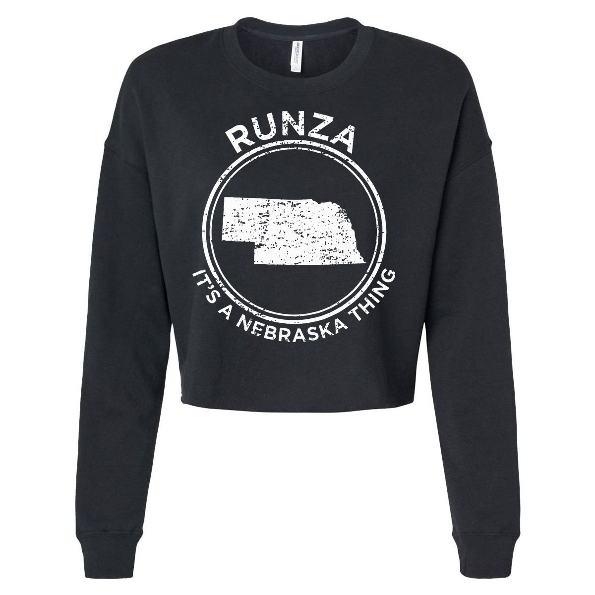 ItS A Nebraska Thing Runza Cropped Pullover Crew
