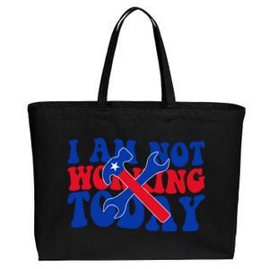 I Am Not Working Today Labor Day Gift Cotton Canvas Jumbo Tote