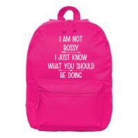 I Am Not Bossy Funny 16 in Basic Backpack