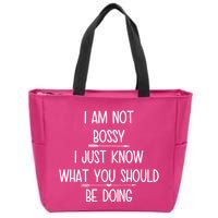I Am Not Bossy Funny Zip Tote Bag