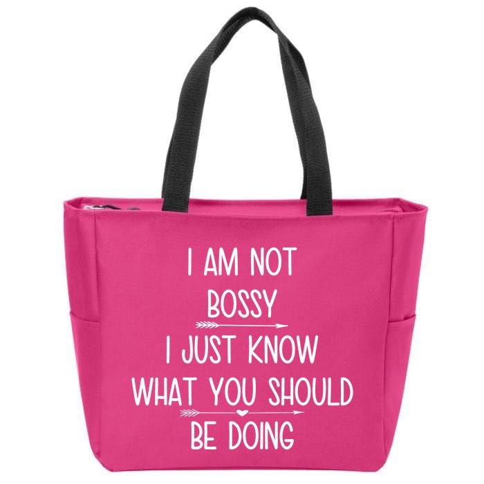 I Am Not Bossy Funny Zip Tote Bag