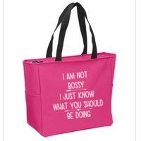 I Am Not Bossy Funny Zip Tote Bag