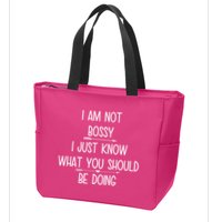 I Am Not Bossy Funny Zip Tote Bag