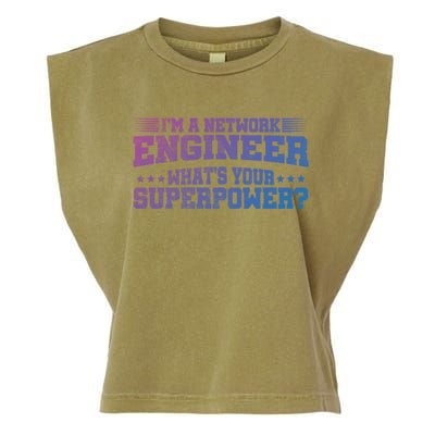 Im A Network Engineer Whats Your Superpower Engineer Meaningful Gift Garment-Dyed Women's Muscle Tee