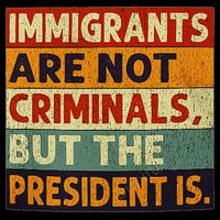 Immigrants Are Not Criminals But The President Is Funnyy T-Shirt