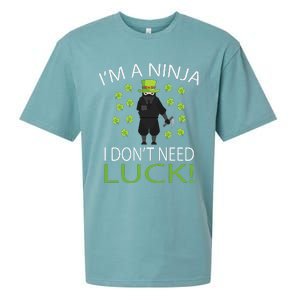 I'm A Ninja I Don't Need Luck Saint Patrick Day Sueded Cloud Jersey T-Shirt