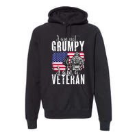 I Am Not Grumpy I Am A Veteran Patriotic Veteran Humor Premium Hoodie