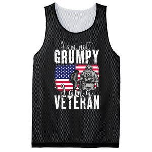 I Am Not Grumpy I Am A Veteran Patriotic Veteran Humor Mesh Reversible Basketball Jersey Tank