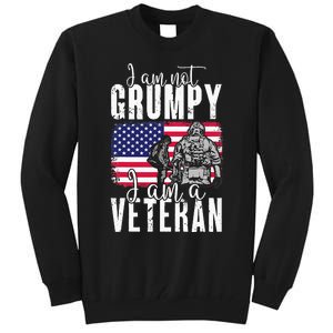 I Am Not Grumpy I Am A Veteran Patriotic Veteran Humor Tall Sweatshirt