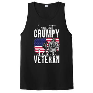 I Am Not Grumpy I Am A Veteran Patriotic Veteran Humor PosiCharge Competitor Tank