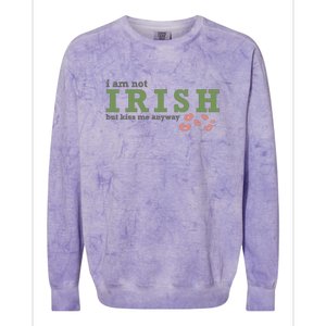 I Am Not Irish But Kiss Me Annyway Groovy St Patrick Day Colorblast Crewneck Sweatshirt