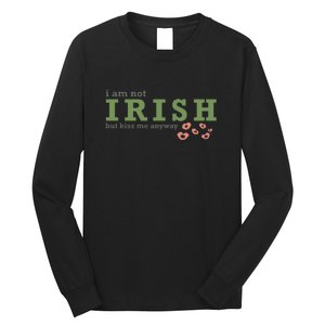 I Am Not Irish But Kiss Me Annyway Groovy St Patrick Day Long Sleeve Shirt