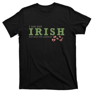 I Am Not Irish But Kiss Me Annyway Groovy St Patrick Day T-Shirt