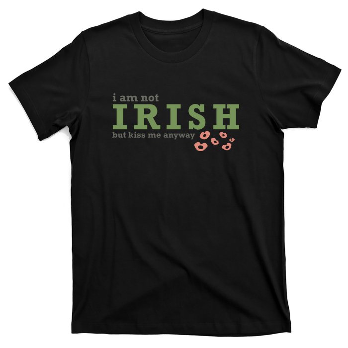 I Am Not Irish But Kiss Me Annyway Groovy St Patrick Day T-Shirt