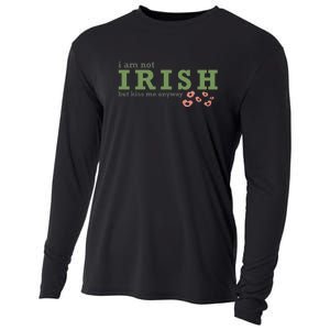 I Am Not Irish But Kiss Me Annyway Groovy St Patrick Day Cooling Performance Long Sleeve Crew