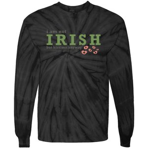 I Am Not Irish But Kiss Me Annyway Groovy St Patrick Day Tie-Dye Long Sleeve Shirt