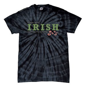 I Am Not Irish But Kiss Me Annyway Groovy St Patrick Day Tie-Dye T-Shirt