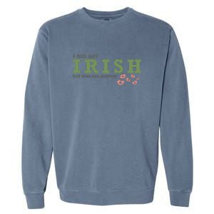 I Am Not Irish But Kiss Me Annyway Groovy St Patrick Day Garment-Dyed Sweatshirt