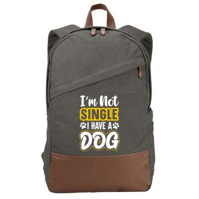 I Am Not Single I Have A Dog Cotton Canvas Backpack