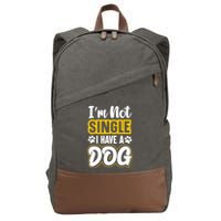 I Am Not Single I Have A Dog Cotton Canvas Backpack