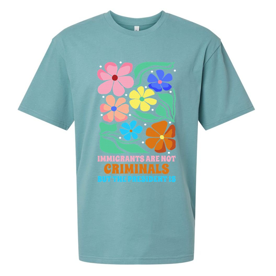 Immigrants Are Not Criminals But The President Is  Sueded Cloud Jersey T-Shirt