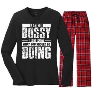 I Am Not Bossy Funny Saying Women's Long Sleeve Flannel Pajama Set 