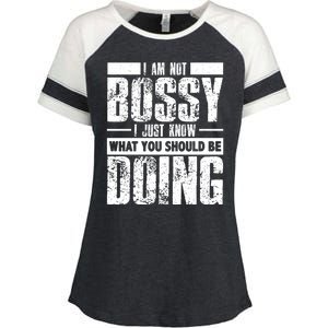 I Am Not Bossy Funny Saying Enza Ladies Jersey Colorblock Tee