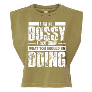 I Am Not Bossy Funny Saying Garment-Dyed Women's Muscle Tee