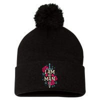 I Am No Man Pom Pom 12in Knit Beanie