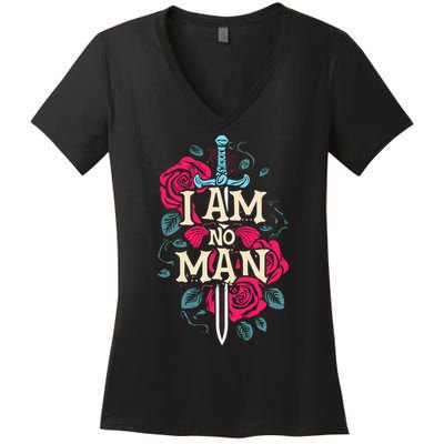I Am No Man Women's V-Neck T-Shirt