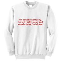 Im Actually Not Funny Im Just Really Mean And People Think Sweatshirt