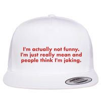 Im Actually Not Funny Im Just Really Mean And People Think Flat Bill Trucker Hat