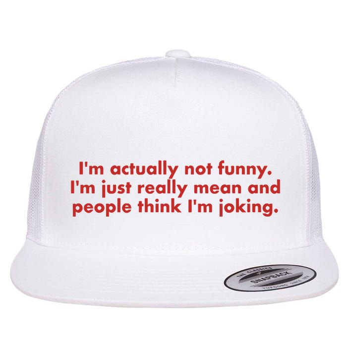 Im Actually Not Funny Im Just Really Mean And People Think Flat Bill Trucker Hat