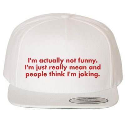 Im Actually Not Funny Im Just Really Mean And People Think Wool Snapback Cap