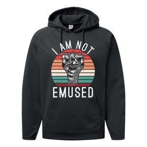 I am not Emused funny Bird Lover Emu Performance Fleece Hoodie