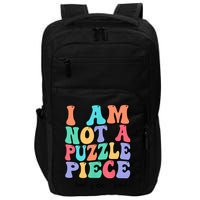 I Am Not A Puzzle Piece Actually Autistic Autism Awareness Impact Tech Backpack